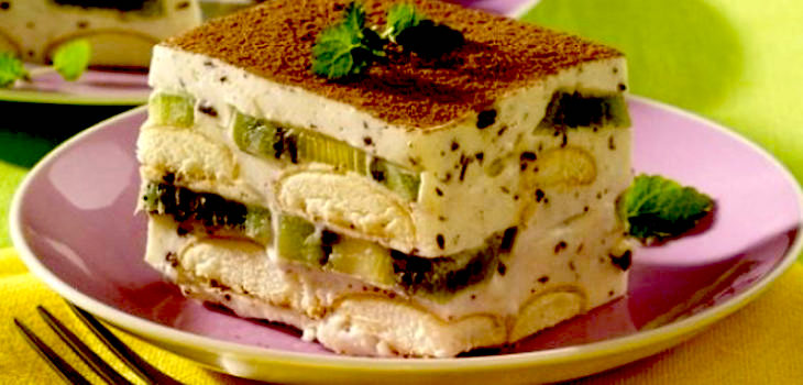 Prăjitură cu kiwi – O prăjitură super cremoasă, fără coacere, din pișcoturi