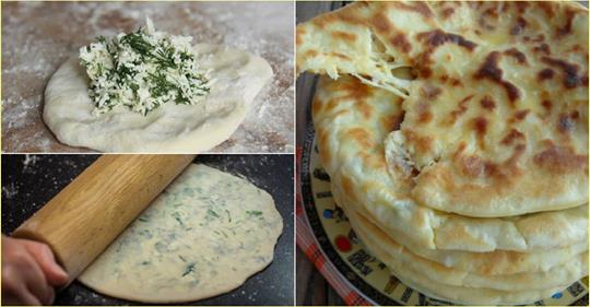 Turte cu brânză, verdeață și unt. Sunt delicioase și foarte rapid de făcut.