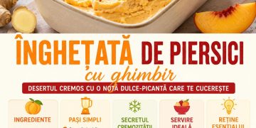Înghețată de piersici cu ghimbir